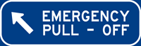 Left Emergency Pull-Off sign