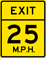 Exit Speed 35 M.P.H. sign