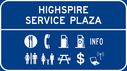 Highspire Service Plaza sign