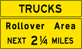 Truck Rollover Area sign
