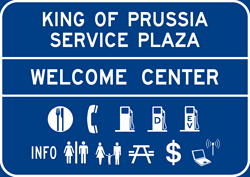 King of Prussia Service Plaza sign