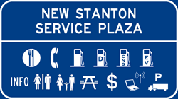 New Stanton Service Plaza sign