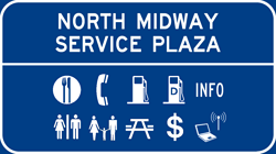 North Midway Service Plaza sign