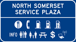 North Somerset Service Plaza sign