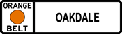 Orange Belt - Oakdale sign