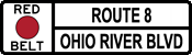 Red Belt - Route 8/Ohio River Boulevard sign
