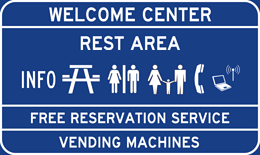 Welcome Center/Rest Area sign