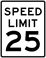 Speed Limit 25 sign