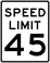 Speed Limit 45 sign