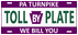 PA Turnpike TOLL BY PLATE logo