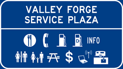 Valley Forge Service Plaza sign