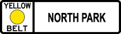 Yellow Belt - North Park sign