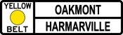 Yellow Belt - Oakmont/Harmarville sign