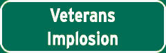 Veterans Stadium Implosion sign