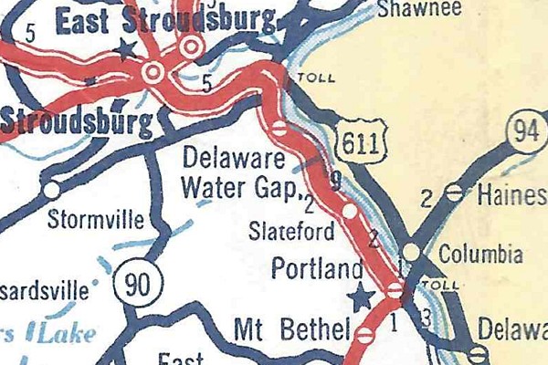 Map of the new alignments of US 611 and Alternate US 611