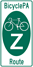 BicyclePA Route Z marker