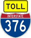 Toll and Interstate 376 markers