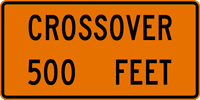 Image of a Crossover (__) Feet Sign (G20-15)