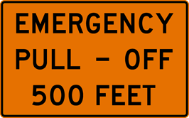 Image of a Emergency Pull-Off (__) Sign (G30-1)
