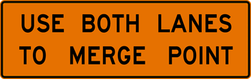 Image of a Use Both Lanes To Merge Point Sign (G70-1)