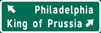 Image of a Image of a Double-Line Destination Sign (D1-2)