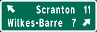 Image of a Double-Line Destination Mileage Sign (D1-2A)