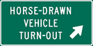 Image of a Horse-Drawn Vehicle Turn-Out (Arrow) Sign (D16-102)