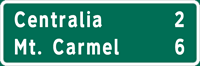 Image of a Double-Line Distance Sign (D2-1)