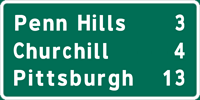 Image of a Triple-Line Distance Sign (D2-3)