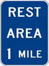 Image of a Rest Area (__) Mile Sign (D5-1)