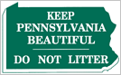 Image of a Keep Pennsylvania Beautiful State Outline Sign (I14-3)