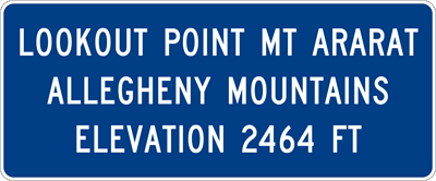 Mountain Summit and Elevation Sign (I2-102) Image of a Mountain Summit and Elevation Sign (I2-102)