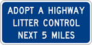 Adopt-A-Highway, Next (___) Miles Sign (I20-2-2) Image of a Adopt-A-Highway, Next (___) Miles Sign (I20-2-2)