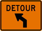 Image of a Left Advance 45 Degree Detour Sign (M4-9-1AL)
