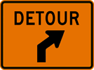 Image of a Right Advance 45 Degree Detour Sign (M4-9-1AR)