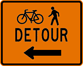 Image of a Pedestrian/Bicycle Detour Sign (M4-9A)