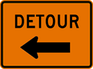 Image of a Detour Sign, Left (M4-9L)