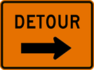 Image of a Detour Sign, Right (M4-9R)