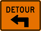 Image of a Left Advance Detour Sign (M4-9SL)