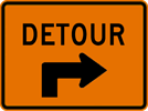 Image of a Right Advance Detour Sign (M4-9SR)