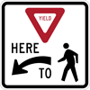 Image of a Yield Here to Pedestrian With Left Arrow Sign (R1-5L)