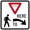 Image of a Yield Here to Pedestrian With Right Arrow Sign (R1-5R)