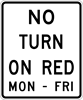 Image of a No Turn On Red with One-Line Restriction Sign (R10-101)