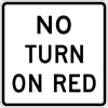 Image of a No Turn On Red Square-Shaped Sign (R10-11B)