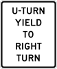 Image of a U-Turn Yield To Right Turn Sign (R10-16)