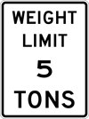Image of a Weight Limit (__) Tons Sign (R12-1)