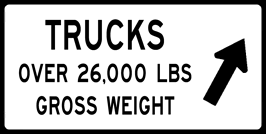 Image of a Trucks Over (__) Lbs. With Arrow Sign (R14-15)