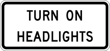 Image of a Turn On Headlights Sign (R16-8)