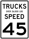 Image of a Trucks Over (__) Lbs. Speed Sign (R2-2-1)