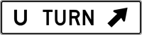 Image of a U Turn (45 Degree Arrow) Sign (R3-24B)